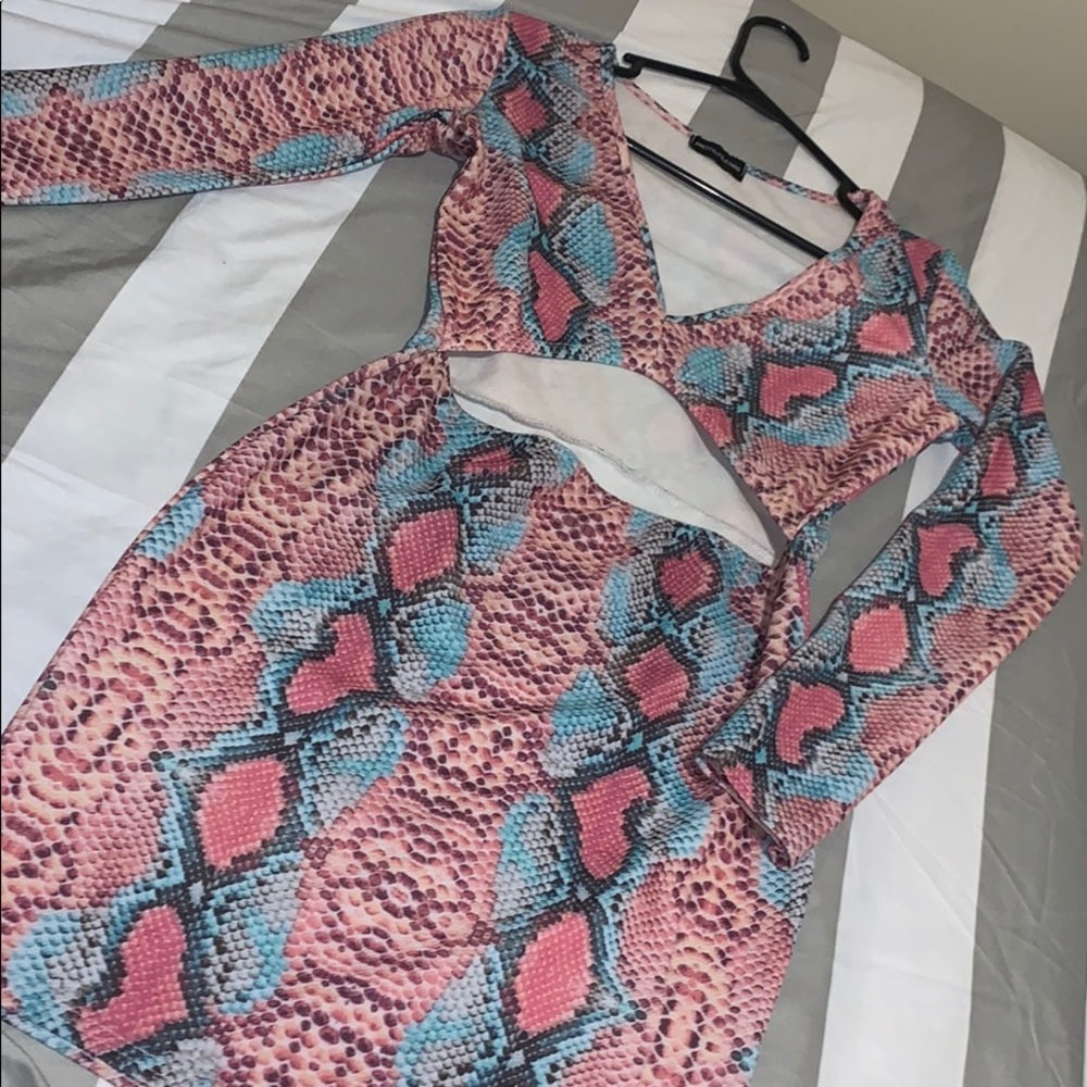 Lizard skin print dress